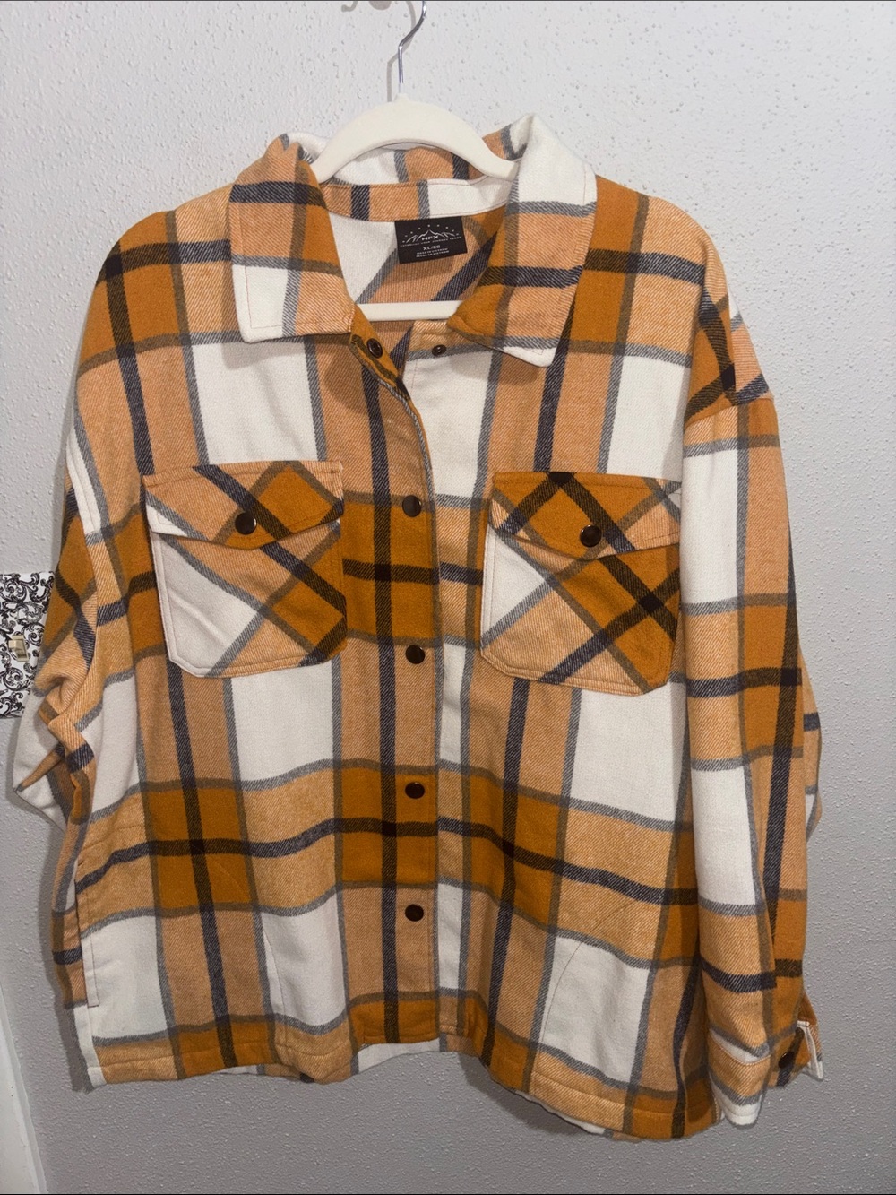 HFX Women's Plaid Flannel Shacket (size X-Large)